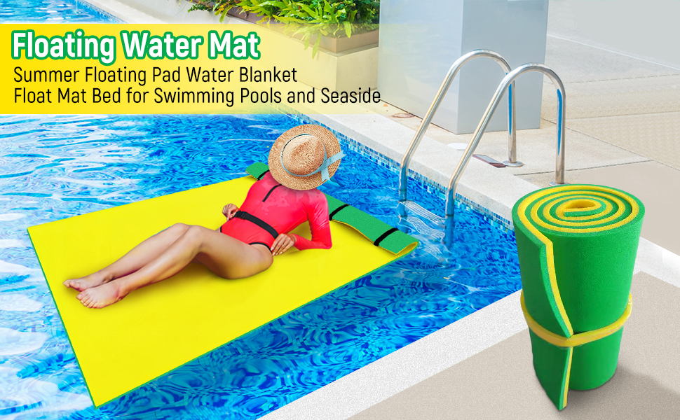 AMLESO Water Floating Mat Lounger Float Non Inflatable Pad Pool