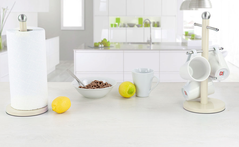 SQ Professional Dainty Mug Tree 6 Mugs & Kitchen Roll Holder Kitchen