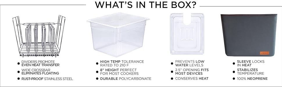 tub pot water bath cooker bin souise bucket suvee pan box bpa suis sue supplies set vessel su