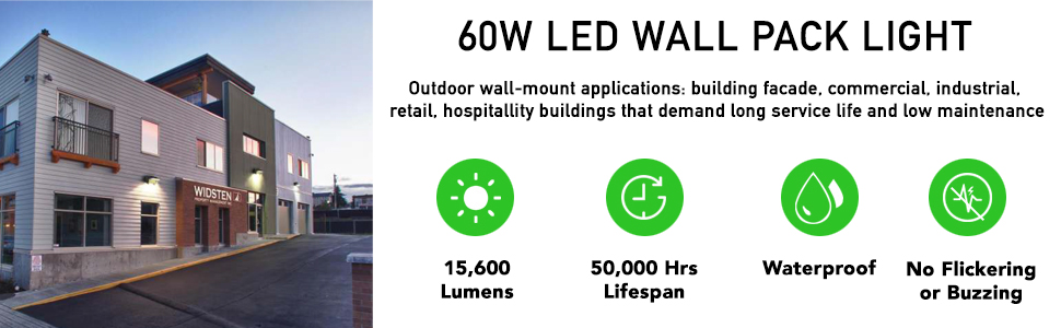 60w led wall pack light