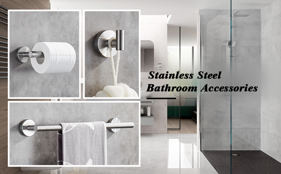 TRUSTLIFE Accesorios de Baño de Acero Inoxidable Set Toallero ...
