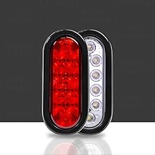 4pc 6" 10-LED Oval Tail Light Combo Kit close up of front.