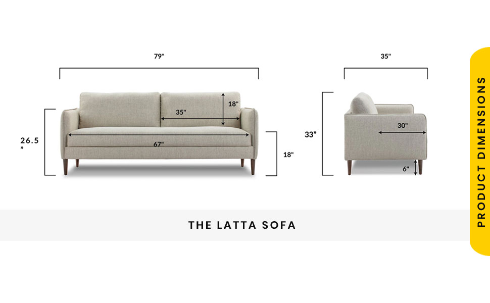 POLY & BARK Latta Sofa, Twill Stone Home & Kitchen