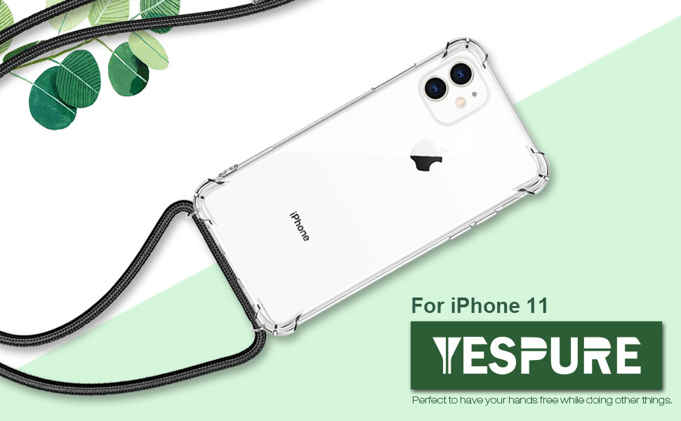 YESPURE Crossbody Case for iPhone 11 6.1",Clear Soft Slim
