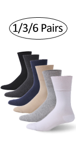 Non Binding Cushion Crew Dress Cotton Diabetic Socks 