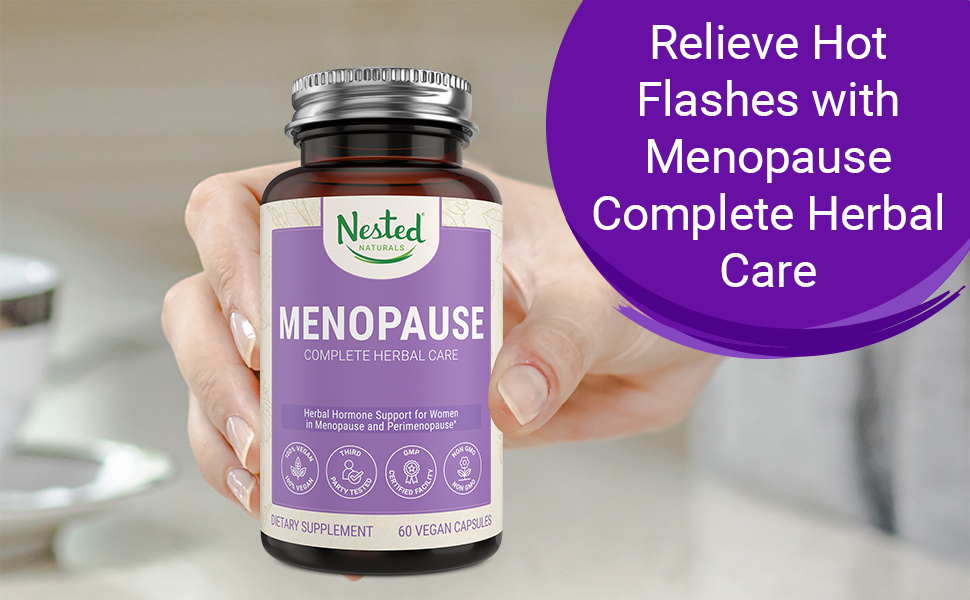 natural hot flash menopause relief capsule vitamin supplement woman mood sleep hormone balance
