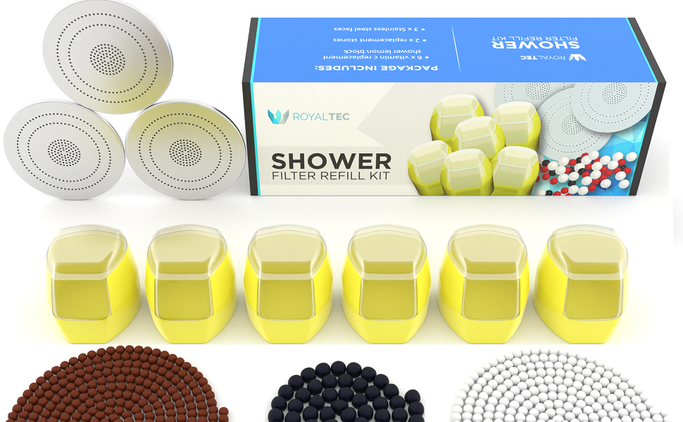 ROYALTEC Vitamin C Shower Filter Refill 6 Months Value Pack 6 Vitamin