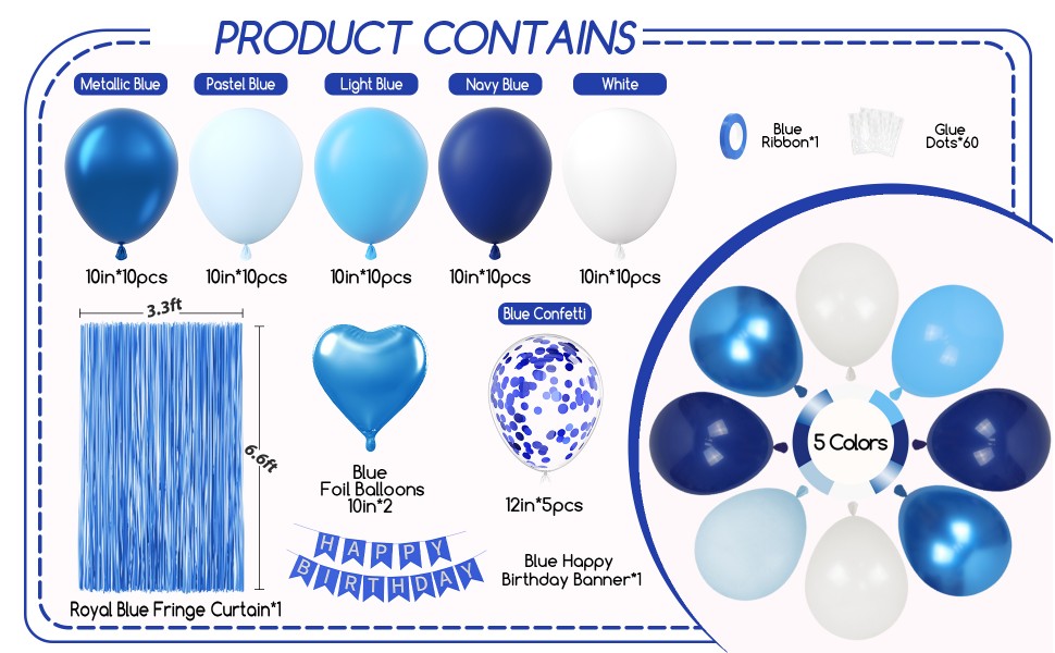 blue birthday decorations