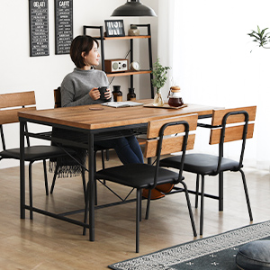 Amazon｜モダンデコ ヴィンテージ風 ダイニングテーブルセット 4