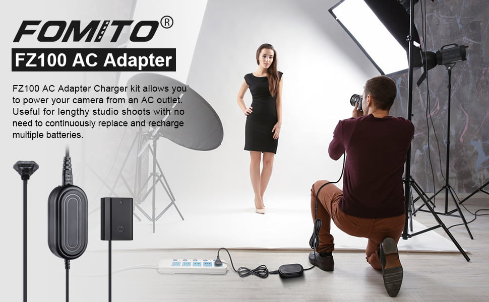 Fomito NP-FZ100 AC Power Adapter Kit Replacement for Sony BC-QZ1 Battery Charger, Compatibe with Alpha A7 III, A7R III, A9, A9R, A9S, A6600 Cameras 9 Fomito NP-FZ100 AC Power Adapter Kit 1