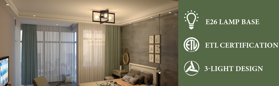 3 light ceiling light