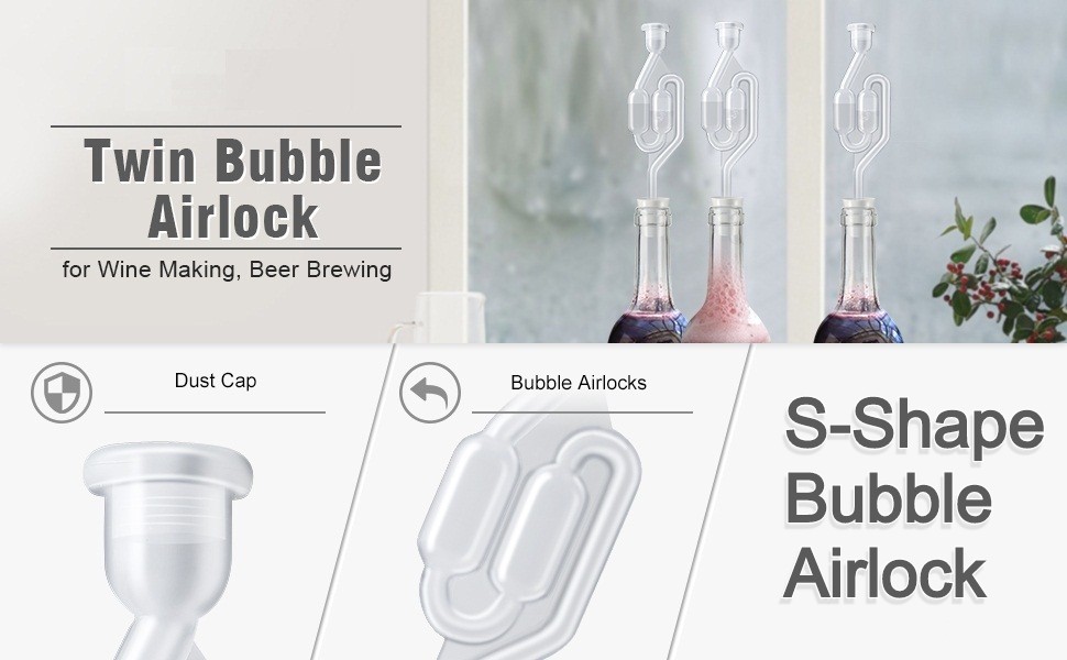 Nasmodo airlock for Wine Making Fermentation Beer Tool,SShape Bubble