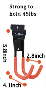 CoolYeah Slatwall Hook Large J Hook Garage Hook