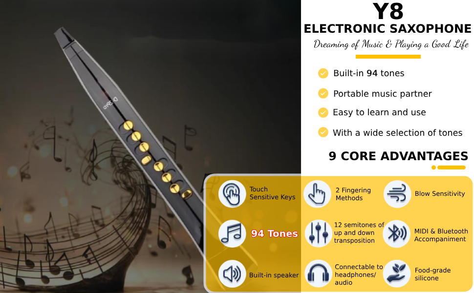 Amazon | Sxhlseller Y8 電子サックス 94 トーン & 12 キー