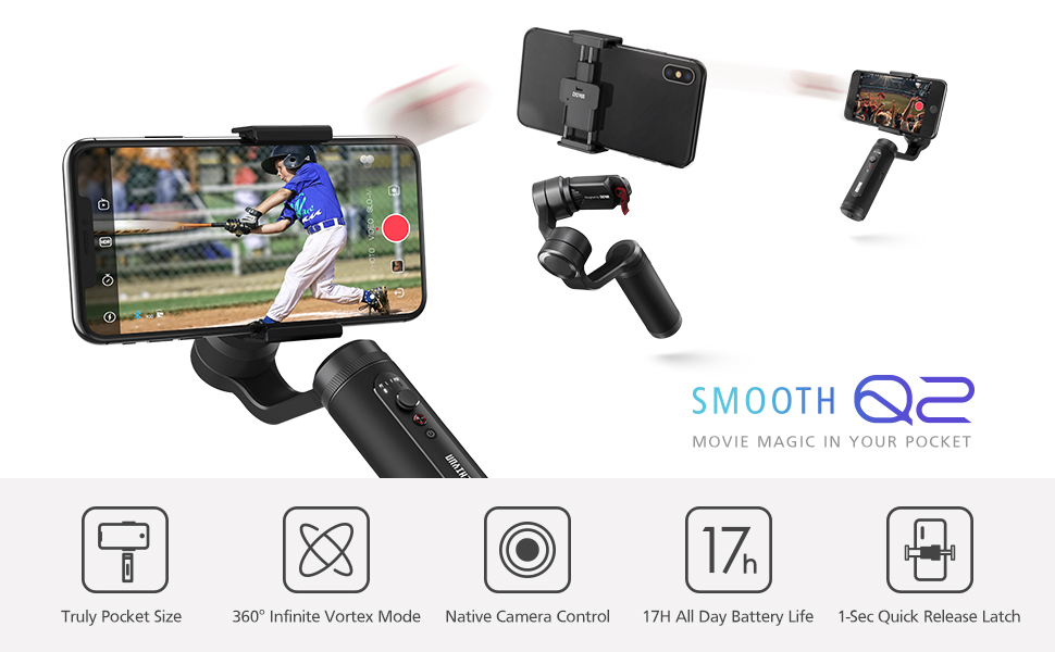 自撮り棒 smooth Q2  ZHIYUN Zhiyun Smooth-Q2 Smartphone Gimbal Stabilizer SMOOTHQ2 B&H Photo