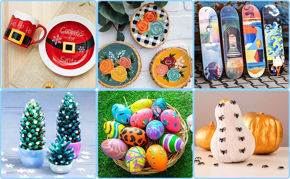 RATEL Acrylic Paint Pens Waterproof, 20 Colors Premium Permanent OilBased Markers, QuickDrying