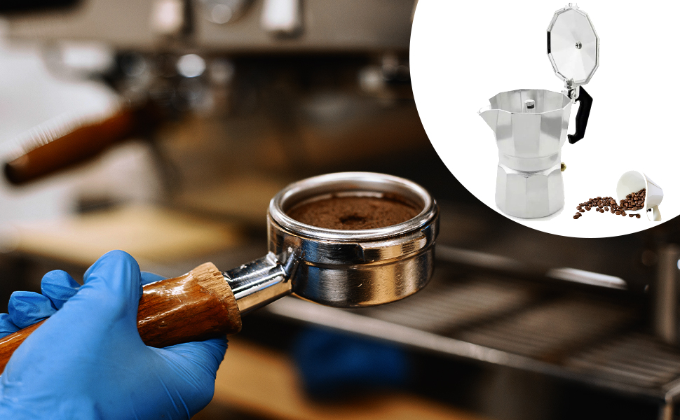 Moka Pot, Stovetop Espresso Maker, 3 Cups Stainless Steel