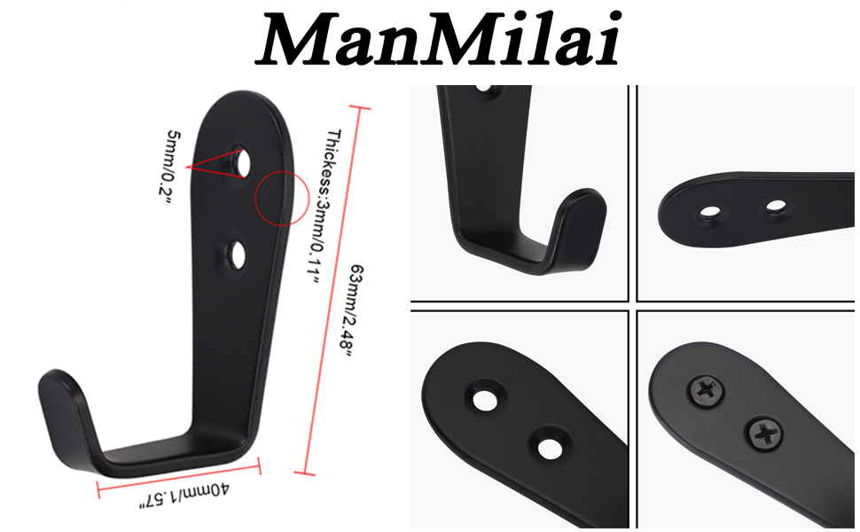 Wall Hooks 8 Pcs,Coat Hooks, Stainless Steel Hook, Garage, Luggage Key Hook