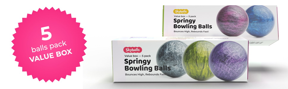 bowling bouncy balls in 5 pcs gift box is an astounding value