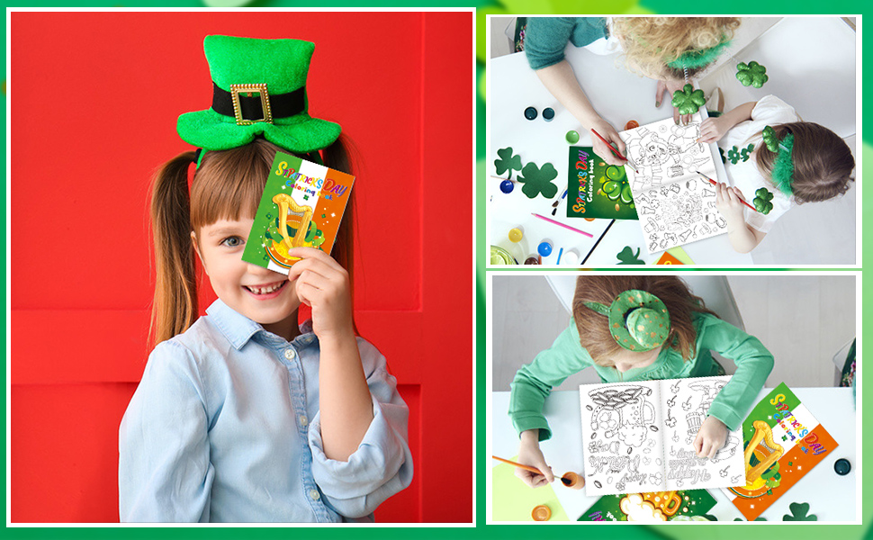 St.patrick's Day Coloring Books Kids Indoor Activities at Home Party Favors Supplies