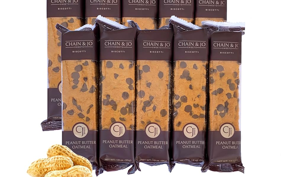 Chain & Jo Sweets Peanut Butter Oatmeal Biscotti Bulk Box