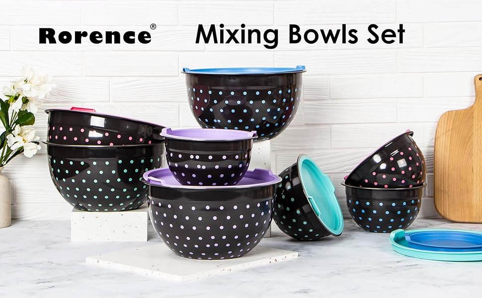 Rorence Mixing Bowls Set with Lids Stainless Steel Bowls