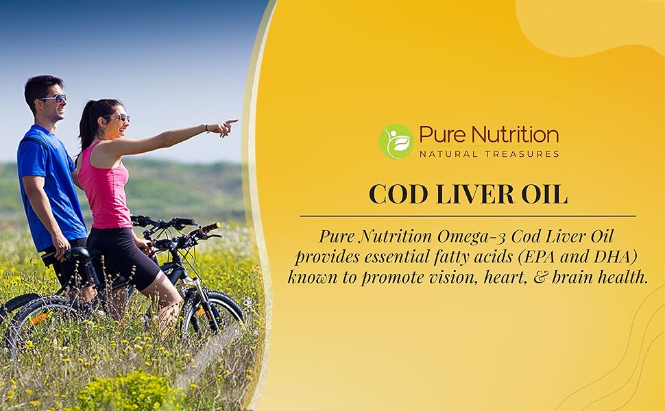 Pure Nutrition COD Liver Oil with Omega 3 Fatty Acid, Vitamin A