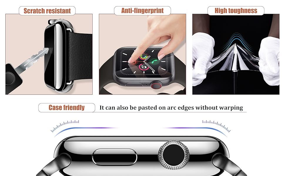 [ 6 Pack] UniqueMe Screen Protector Compatible for Apple Watch Series 6