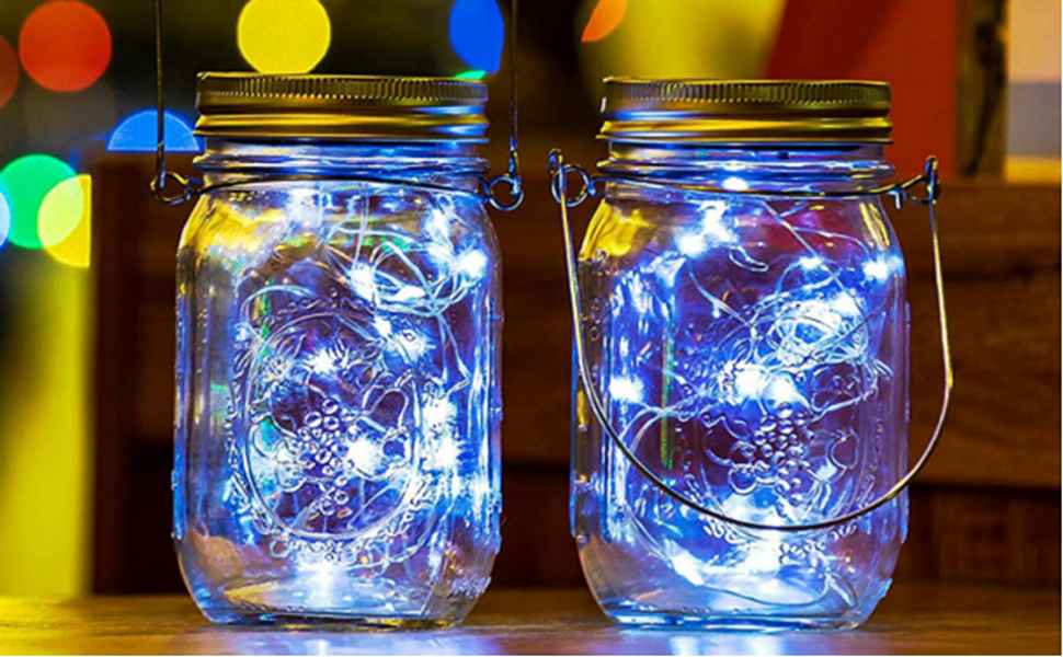 ZNYCYE Solar Mason Jar Lights, 6 Pack 30 Led String Fairy Star Firefly