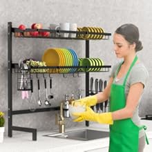 over the sink dish drying rack