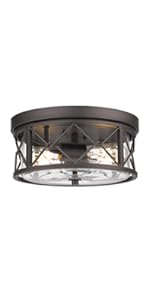 Zeyu 2-Light Flush Mount Ceiling Light, 12 Inch Kitchen