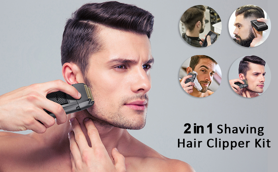 2 in 1 suite of foil shaver and clipper, shaver for men, aluminium foil eletric shaver suite