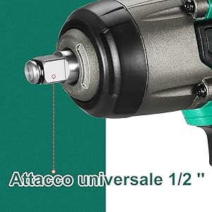 Avvitatore Ad Impulsi 18V, HYCHIKA 350Nm Avvitatori A Massa Battente 3000 IPM, 4.0Ah Batteria 18V, 3x Chiavi A Bussola Per 17/19/21mm, Caricatore Rapido, Mandrino 13mm (1/2), Con Valigetta Rigida 12 Avvitatore ad Impulsi
