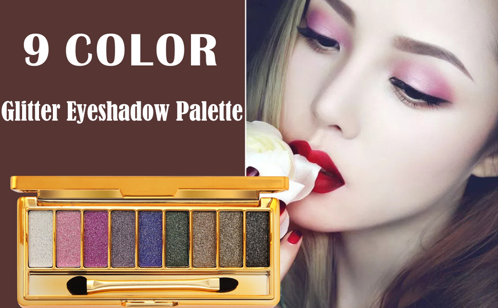Glitter Eyeshadow Palette 9 Colors