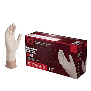 X3 LX3 Industrial Ivory 3 Mil Latex Disposable Gloves