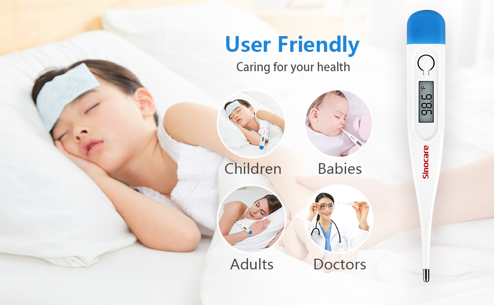 Sinocare Femometer Digital Thermometer for Adults and Children, Fast