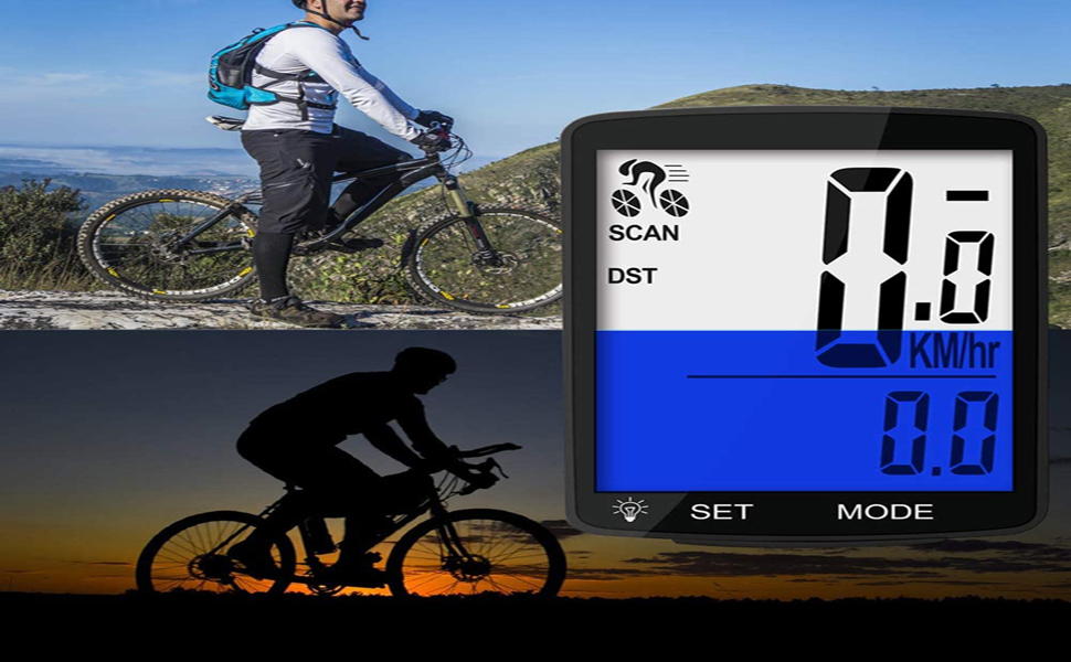 Lurowo Bicycle Speedometer with LCD Display Wireless MTB Bike Cycle