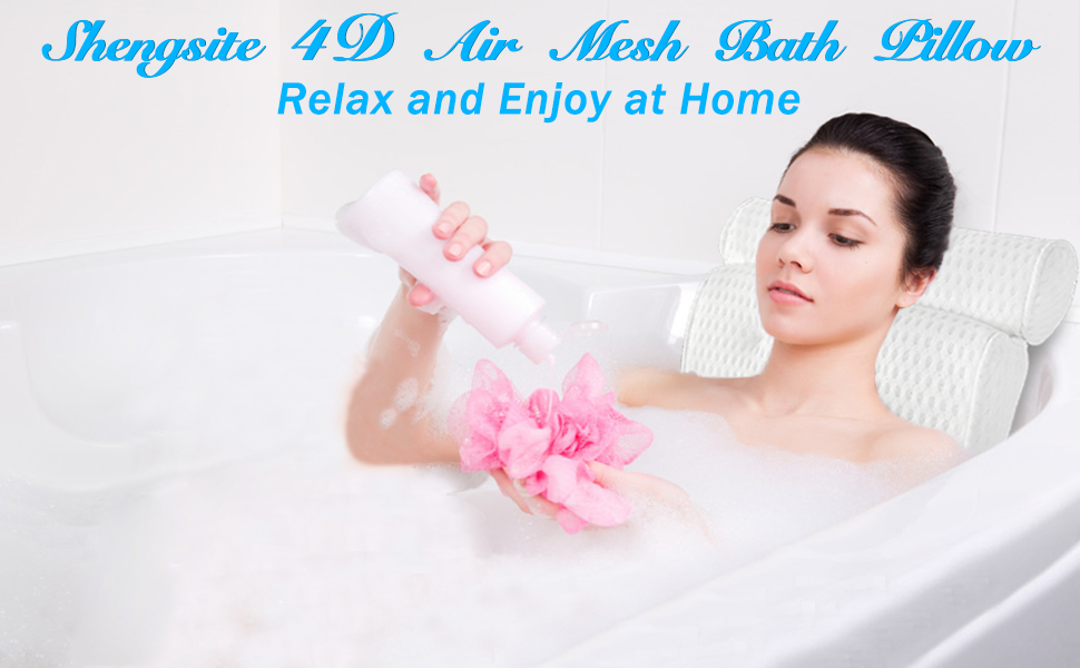 Amazon Com Bath Pillows 4d Air Mesh Spa Bathtub Pillow For Neck
