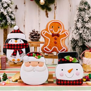 ぺこりぃさま専用　リメイク缶　クリスマスプレート クリスマスの街並み クリスマスベアラーギフト缶-1(直径150×H90 ハウス): ギフト