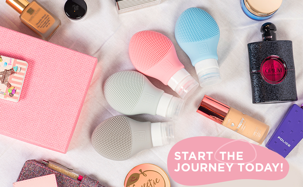 silicone travel container toiletry squeeze bottle oz small refillable set traveling lid women label
