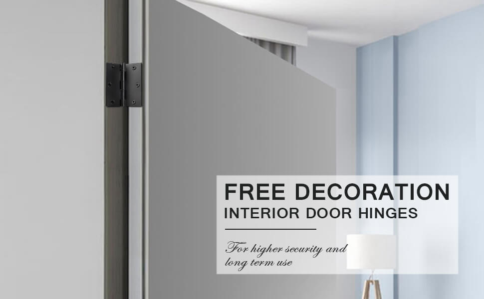 KNOBWELL 18 Packs Matte Black Door Hinges, 3.5" X 3.5" Interior Door