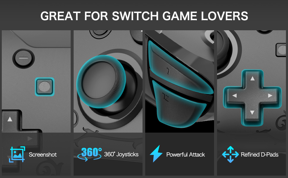 YCCTEAM Wireless Pro Controller Compatible with Switch/Switch Lite, Remote Gamepad