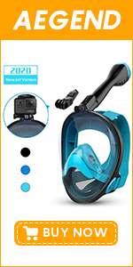 Aegend Full Face Snorkel Mask,Green Blue