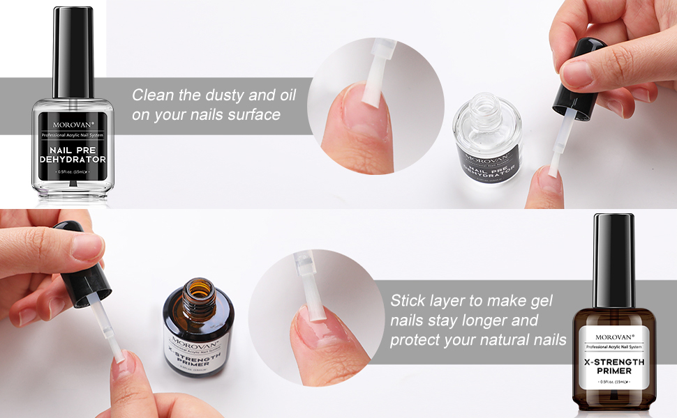 Morovan Professional Natural Nail Prep Dehydrator and Nail XStrength