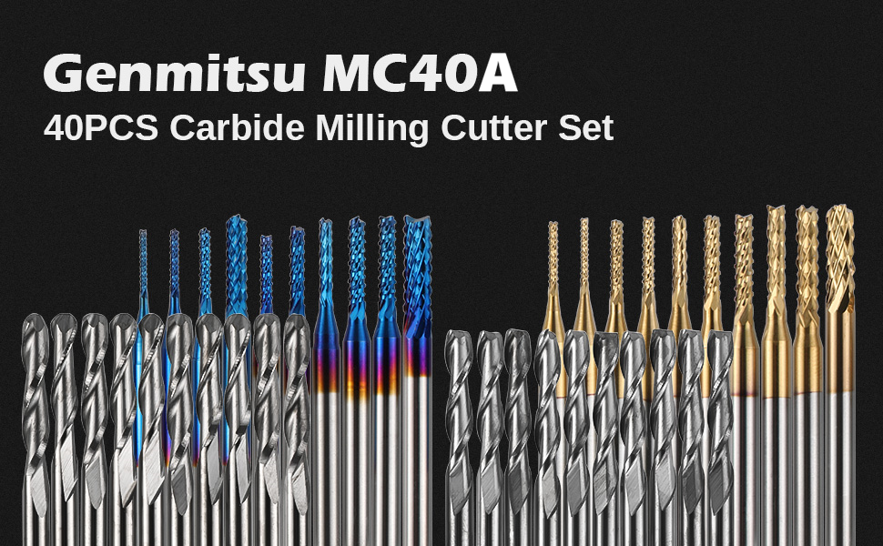 Genmitsu 40pc End Mills - CNC Router Bits -10 Genmitsu 40pc End Mills - CNC Router Bits -10