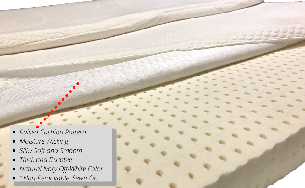 Organic Latex Mattress Topper 3" Inch, Queen Size Firm [GOTS & GOLS Certified