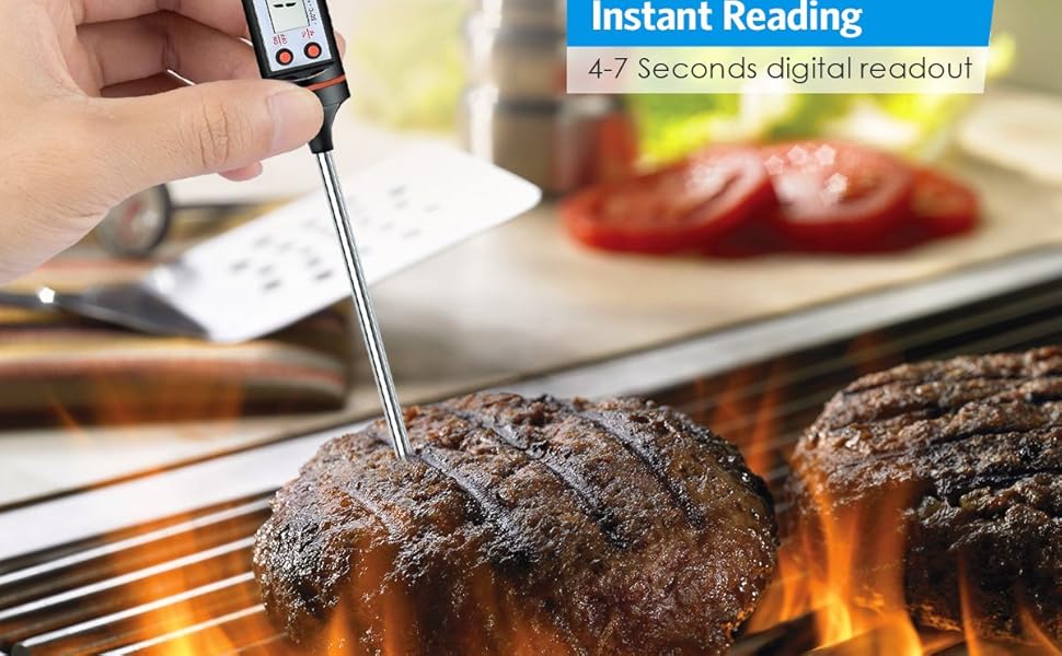 Digital Sensor LCD Cooking Stainless Steel Long Probe electronic Instant Read Thermometer
