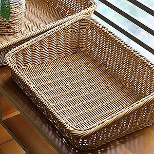Amazon.co.jp: 籐かご 収納ボックス 収納バスケット 編み込み