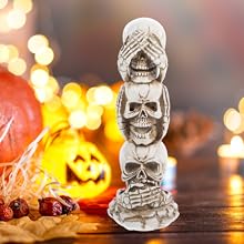 Amazon.co.jp: FUNOMOCYA リアルな頭蓋骨の装飾 悪を語らない像