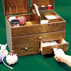 木製ボックス　木箱　おもちゃ箱　カントリー　宝箱　裁縫箱　道具入れ　箪笥　デコイ 裁縫箱 ソーイングボックス 木製 カントリー調 持ち手付き